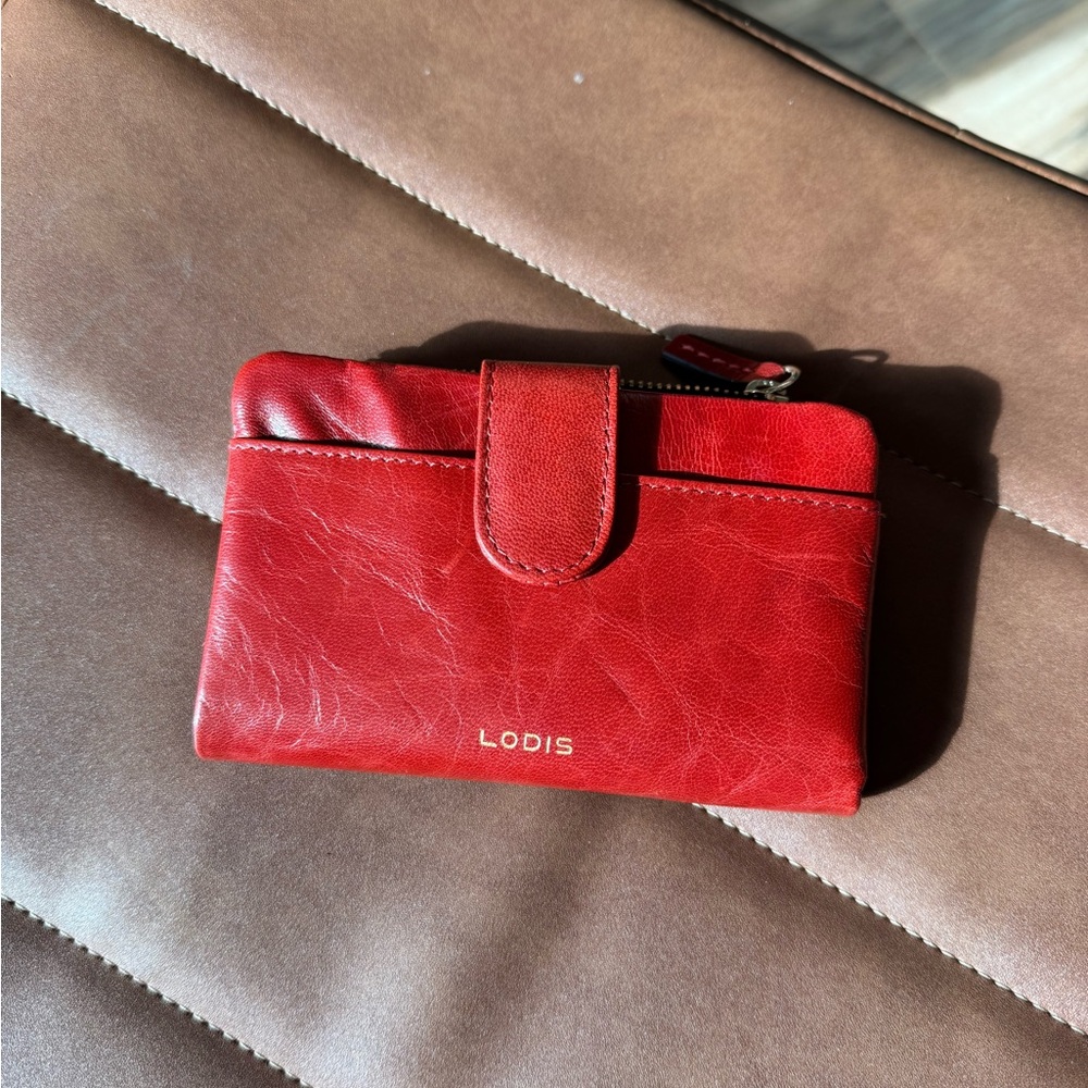 Lodis Crimson Leather Wallet
